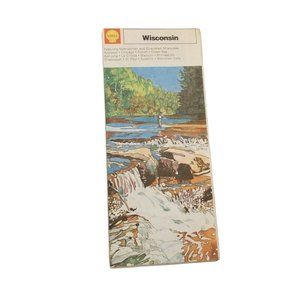 Vintage Map 1973 Shell Gas Station Wisconsin State Road Map Travel Ephemera VTG